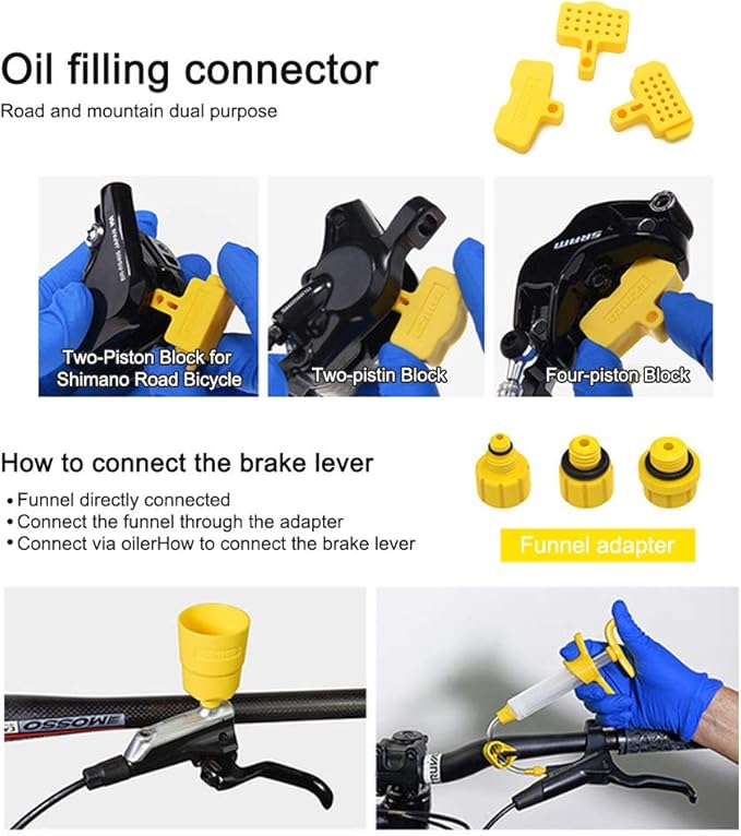 Mountain Bike Brake Bleed Kit, Bicycle Hydraulic Brake Bleed Kit for Shimano & MAGURA & SRAM Series, Bicycle Brakes Service Bleed Set, Bike Hydraulic Brake Bleed Kit