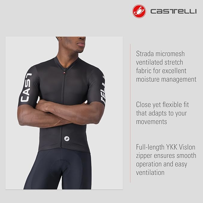 CASTELLI Men’s Entrata Apex Jersey, Breathable, Moisture-Wicking Cycling Jersey with Pockets for Everyday Road Performance