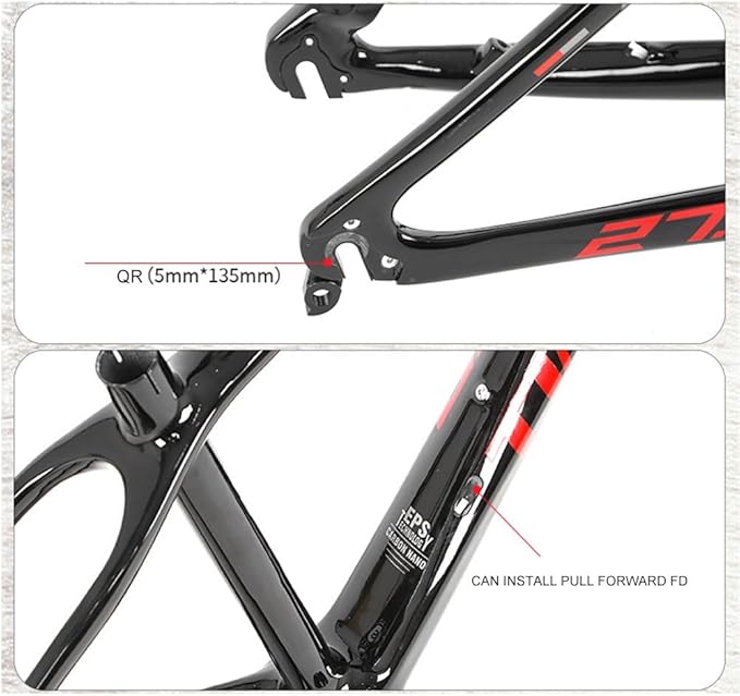 TUJISEK 27.5 29er Mountain Bikes Frame Carbon Fiber 15''/17''/19'' Mountain Bikes Frame QR 135mm Disc Brake XC Frame Internal Routing