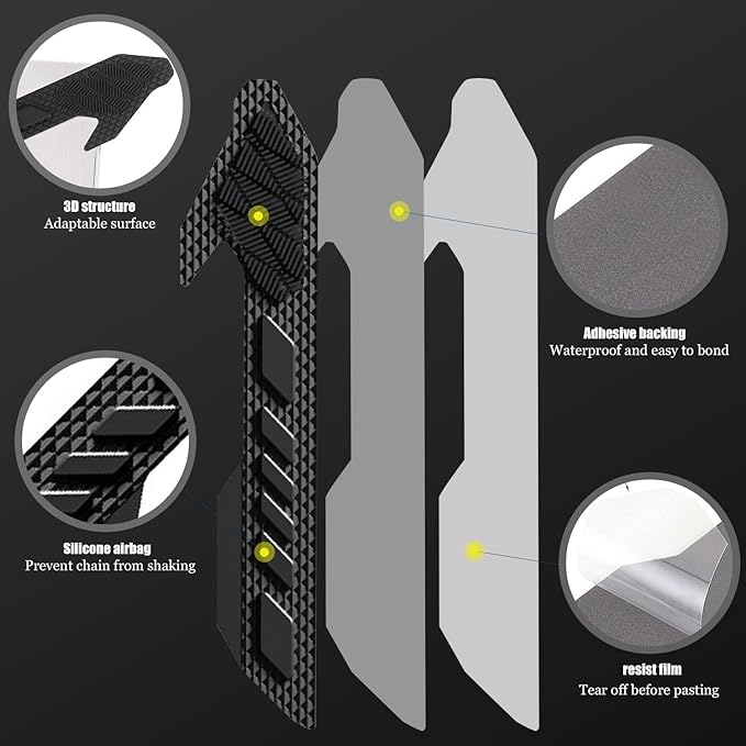 Chainstay Protector, Silicone MTB Bike Chain Guard Protector Bicycle Frame Protection Wrap for Mountain Bike Road Bicycle Frame