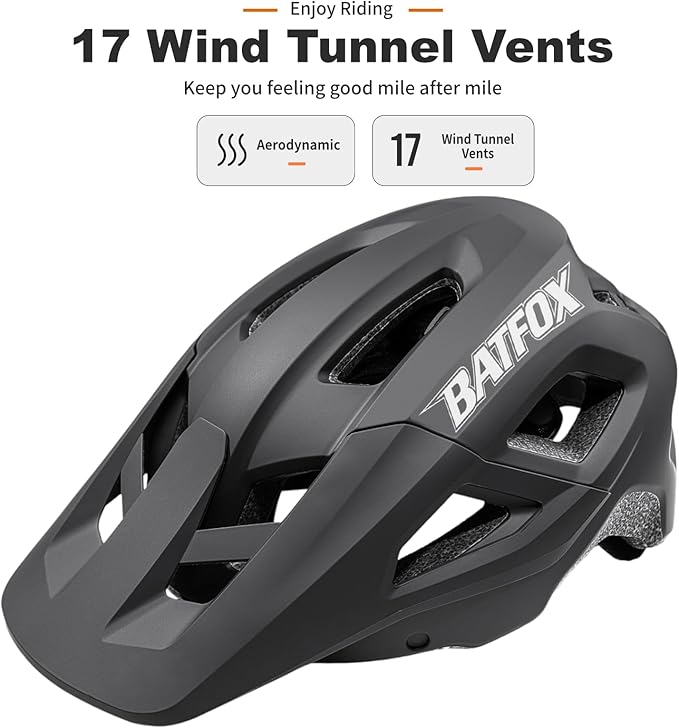 BATFOX NTA 8776 E-Bike & Mountain Bike Helmet for Adults Youth, E-MTB Cycling Helmet for Men Women (52-60CM)