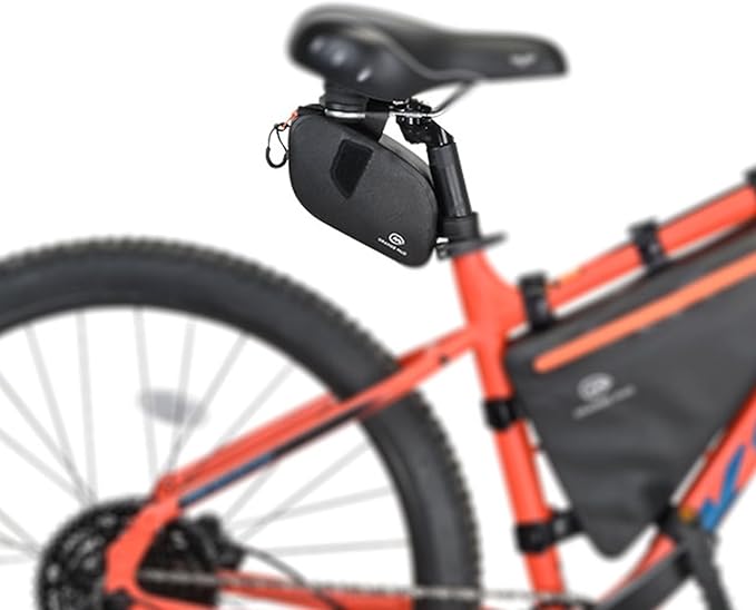 Orange Mud Bike Seat Bag – Waterproof TPU Welded Triangle Frame Bag with YKK Zipper – Storage for Snacks, Phone, Gear & Essentials