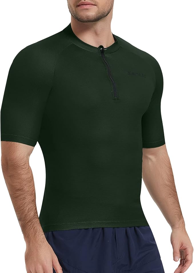 Santic Men’s Cycling Jersey Short Sleeve Bike Shirts for Men Bicycle Jacket with Pockets Breathable & Quick Dry Yorkson
