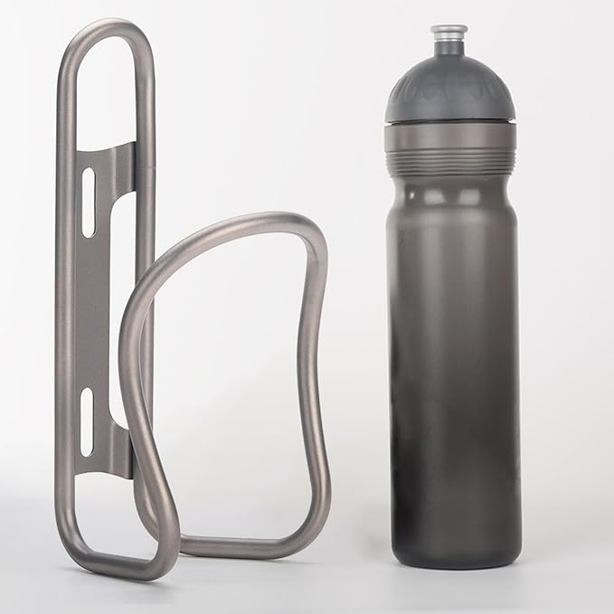 Bike Water Bottle Holder, Lightweight Titanium Alloy Bicycle Mount Cage Rack, Easy Installation, Universal Water Bottle Cage for Road, Mountain Bikes (B)