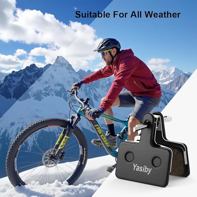 Bike Brake Pads, 4 Pairs Disc Brake Pads High-Performance with Installation Tools, Premium Semi-Metallic & Organic Resin MTB Bicycle Brake Pads Replacement Compatible with TRP Tektro Shimano Deore Br