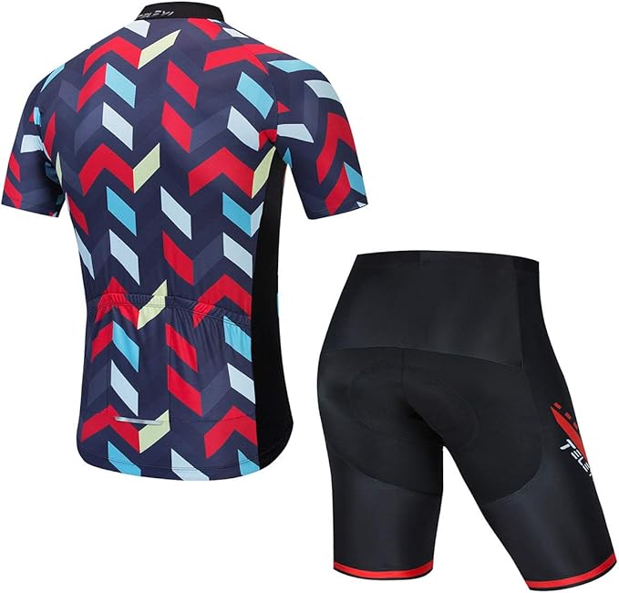 Men's Cycling Jersey Set, Summer Mountain Bike Clothing Short Sleeved Riding Jerseys