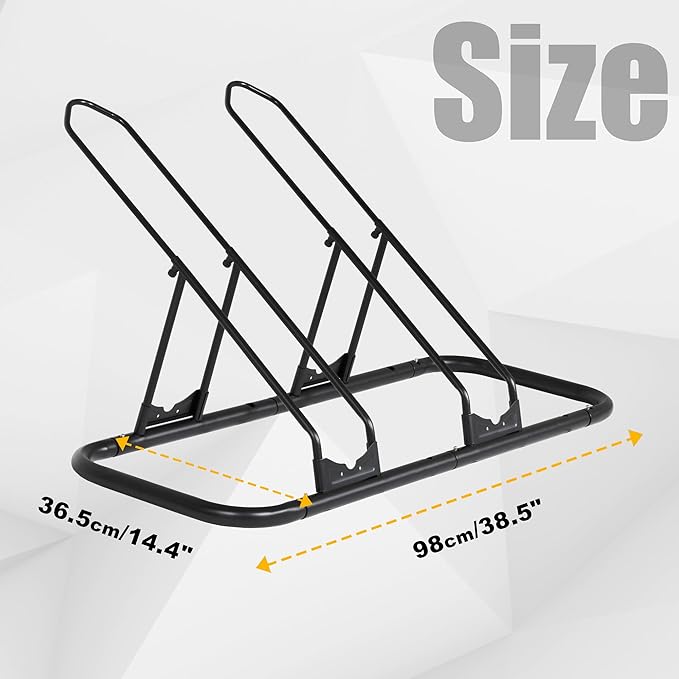 CyclingDeal Bike Rack Floor Parking Bike Stand for up to 6 Bicycles | Indoor, Home & Garage Storage Rack | Stable & Secure Bicycle Stand w/ Tire Grooves Up to 29", Holding Plates & Custom Spacing
