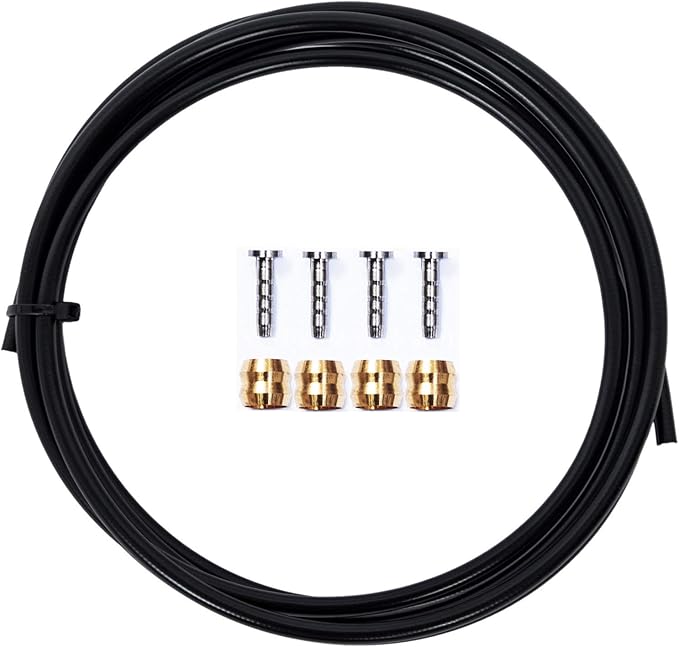 YBEKI 2500mm Kevlar Teflon Hydraulic Disc Brake Hose Kit with Brass Fittings – Compatible with Shimano BH59/BH90, SRAM, Magura