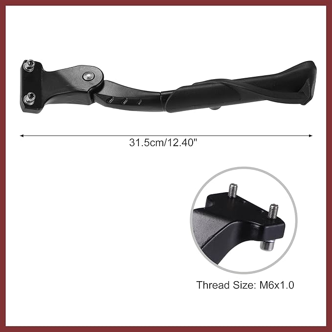 Fit 20-22 Inch Bicycles Adjustable Bicycle Stand with Central 2 Holes Non-Slip Side Stand Kickstand Bicycle for Mountain Bike E-Bike Trekking Replace Parts
