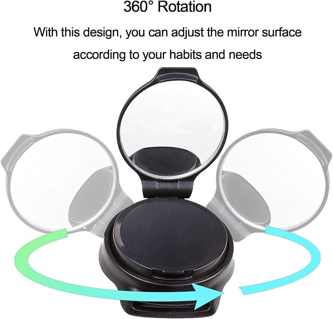 2 Pcs Bicycle Rearview mirror wristband,360° Wristband Bike Rear View Mirrorwrist Guard Cycling Rear View Mirror,Adjustable Road Side Mountain Bike Mirrors Safe Rearview Mirror Accessories