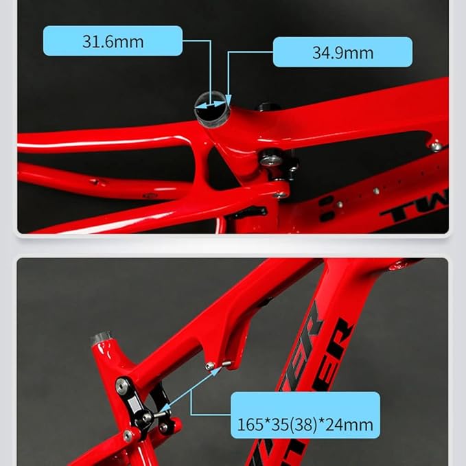 Carbon Fiber Bike Frame 27.5/29er Trail Mountain Bike Frame 15''/17''/19''/21'' Travel 120mm Suspension Frame XC/AM/DH Boost Thru Axle 12x148mm Disc Brake(Dark Grey,27.5 * 15'')