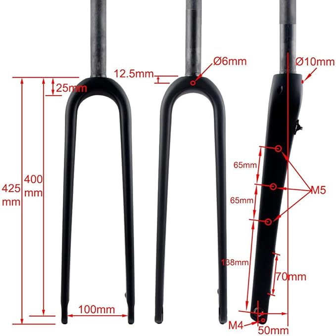700C Carbon Fiber Rigid Fork Gravel Road Bikes Fork Disc Brake Front Fork 1-1/8" Straight/Tapered Tube QR 9 * 100mm Bike Front Forks