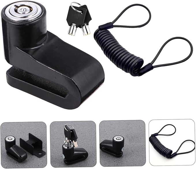Bicycle Disc Brake Lock Motorbike Disc Lock Bicycles Motorcycle 1 Set U-Bike Key for