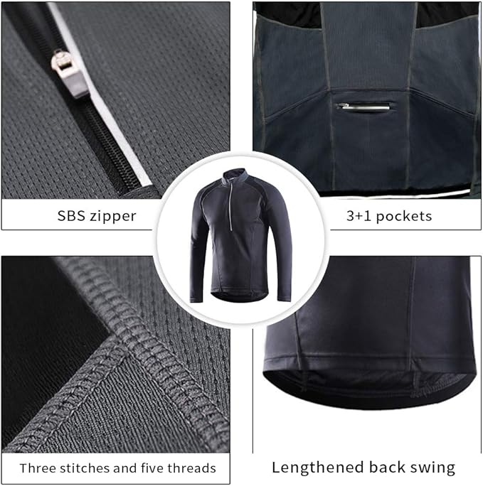 Cycling Jersey Men Bicycle Shirt Short and Long Sleeve MTB Road Biking Jersey with Pockets