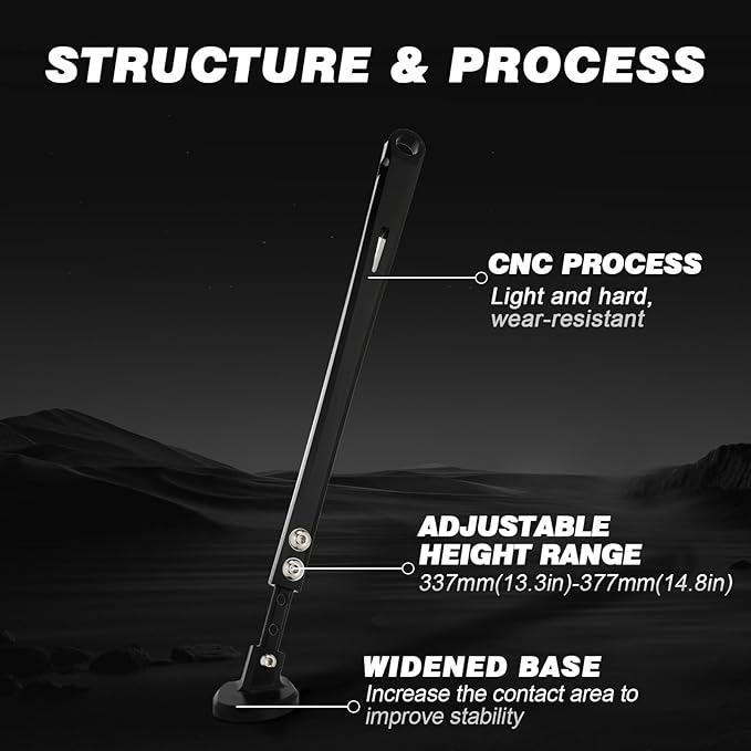 Dirt Bike Kickstand Side Stand Support Stand Adjustable Aluminum CNC with Springs for 150 200 250 300 350 400 450 500 530 XC/XC-F/XCF-W/XCW/XCFW/EXC/EXC-F/EXC Sixdays/FE/TE 2008-2016 Black