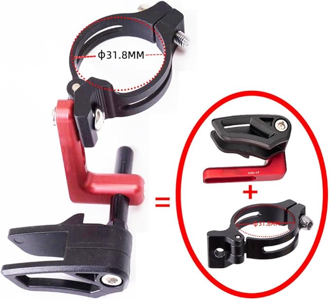 Chain Guide Mountain Bike, MTB Chain Guide, Chain Guide Protector Aluminium Alloy, Bicycle Chain Protector, Clamp Mount Chain Stabilizer, Bike Chain Guard for Most Bicycle red 34.9 clamp Ring