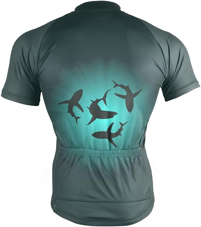 Men's Cycling Bike Jersey Short Sleeve Moisture Wicking, Breathable, Quick Dry Biking Shirt with 3 Rear Pockets