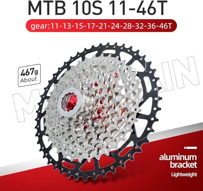 VG SPORTS 8/9/10/11/12 Speed Ultra-Light Bike Cassette for Mountain Bike 11-40T/11-42T/11-46T/11-50T/11-52T MTB Cassette Lightweight Aluminum Bracket Cassette