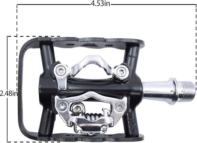 ZERAY Mountain Bike Pedals Sealed Clipless 9/16" Crank Compatible with SPD Cleats (Cleats Included)-Dual Platform Multi-Great for Road,Trekking,Touring,City Bike