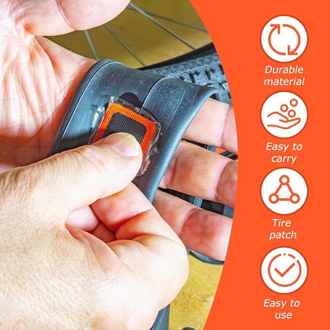 Bike Tire Repair Kit, 44pcs Bycicle Inner Tube Puncture Patch Kits with 38pcs Patches and Metal Rasp for Mountain BMX MTB Ebike Scooter