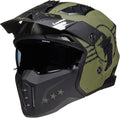 ILM Open Face Motorcycle 3/4 Half Helmet for Men and Women, Vintage Retro Helmet with Visor for Moped ATV Cruiser Scooter DOT Model Z302(Army Green,Medium)