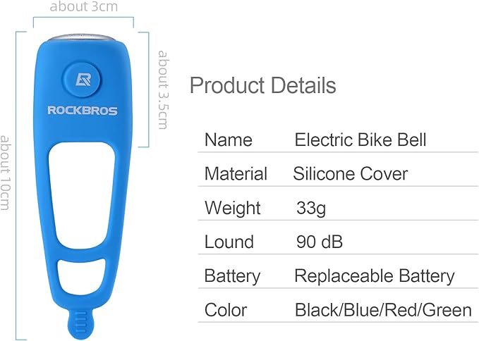 ROCKBROS Electra Bike Bell Electric Cycling Bells Horn Bicycle Horns Water-Resistant Bike Bells