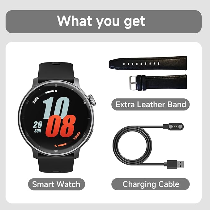 R5G Plus Smartwatch with GPS, Bluetooth Calling, 3ATM Waterproof Build, Custom Watch Faces, 110+ Sports Modes, All-Day Health Tracking, Sleep Insights, Compass, Barometer & Seamless Fitness Support