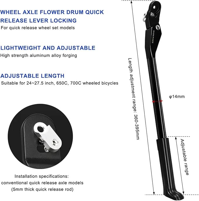 Bike Kickstand 2/6 PCS Adjustable Bicycle Kickstand Aluminum Alloy Mountain Bike Parking for Bicycle