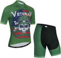 Men Cycling Jersey Set Cycle Short Sleeve Shirt and 3D Cushion Shorts Padded Suit Biking Top