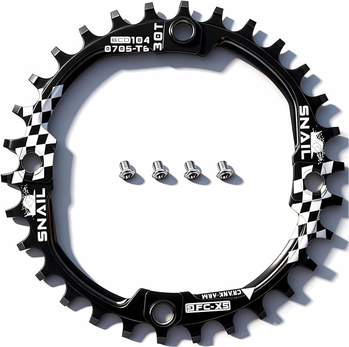 CYSKY 104 BCD Chainring 30T to 52T Narrow Wide Chainring with Sprocket Bolts for 1x Set-up Road Bike Mountain Bike BMX MTB Gravel Ebike