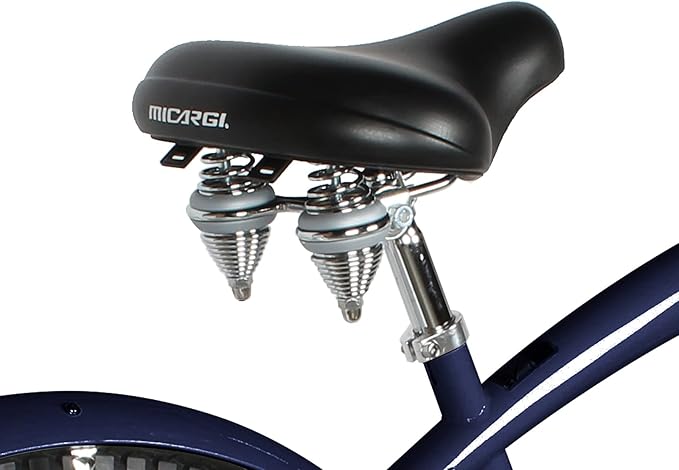 MICARGI 24/26 Inch Adult Cruiser Bicycle Hybrid Bike 1/7 Speeds Commuter Bike for Women, Men, Seniors,Step-Through or Step-Over Bike Steel Frame Multi Colors Style