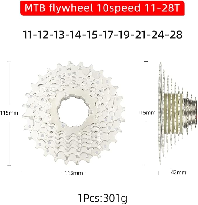 CYSKY 8/9/10/11/12-Speed Cassette 11-25T/28T/32T/34T/36T/40T/42T/46T/50T/52T Bike Sprocket Freewheel Compatible with Shimano, Sram HG Hub, Fit for Mountain Bike, Road Bike, MTB Cassette