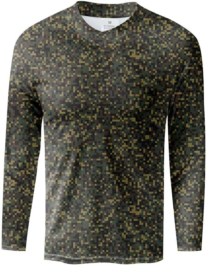 Men's MTB Shirt Long Sleeve Off-Road Motocross Cycling Jersey Mountain Bike Shirts Quick-Dry Moisture Wicking