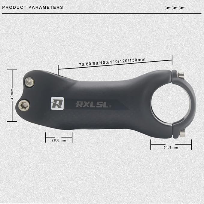 RXL SL Carbon MTB Stem, Mountain Bike Stem 31.8, Road Bike Stem 6 17 Degree 70mm 80mm 90mm 100mm 110mm 120mm 130mm Fixie Handlebar Stems for Downhill Enduro XC