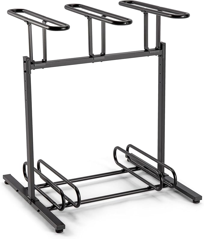 CXWXC 3/5 Bikes Stand Rack - Bike Storage Parking Racks Indoor/Outdoor - Bicycle Stand Garage for Parking Mountain Road Hybrid Bike, Fits Wheels up to 2.4" (3 Adult + 2 Kids Bikes)