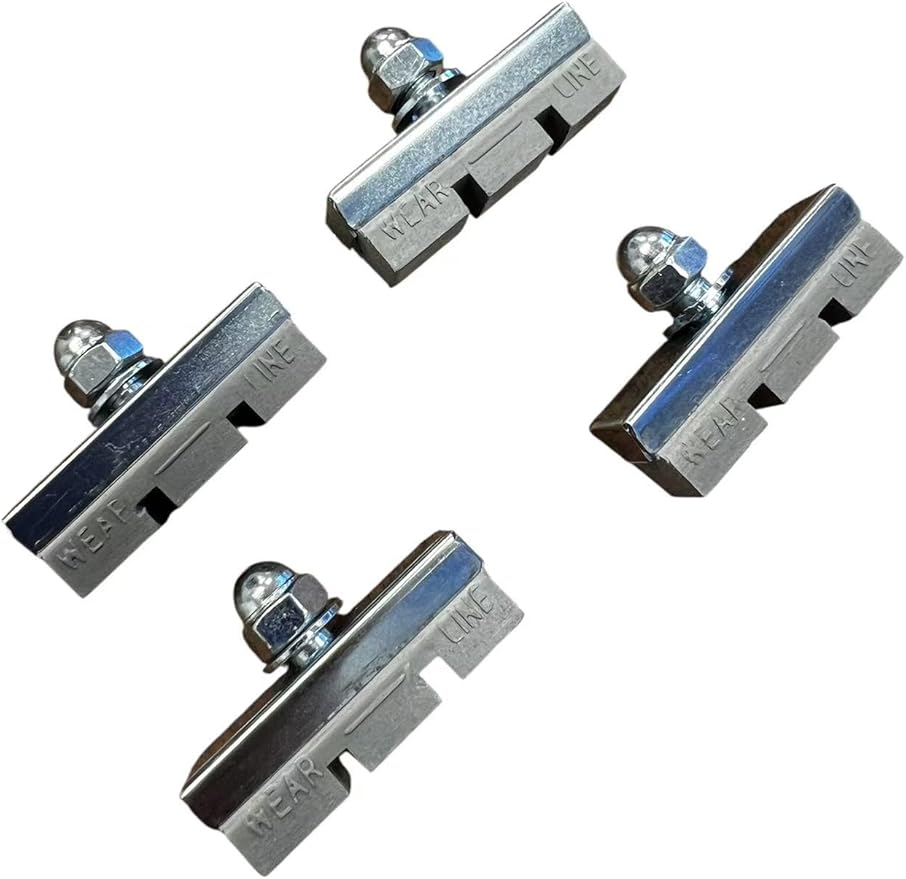 Gray Color, Premium Bicycle Brake Pads 4-Pack(2pair) – 4mm Durable & Quiet, Universal Fit for BMX, MTB, Road Bikes with Side-Pull Caliper Brakes – Long-Lasting Rubber and Steel Construction