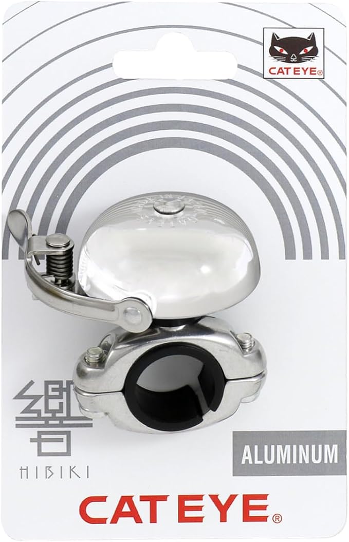 CATEYE OH-2300A Hibiki Bell – Classic Style Brass Bike Bell with Aluminum Bolt-on Design, Fits 22.2 mm or 25.4 mm Handlebars, Road, Hybrid, Touring Style Bicycles