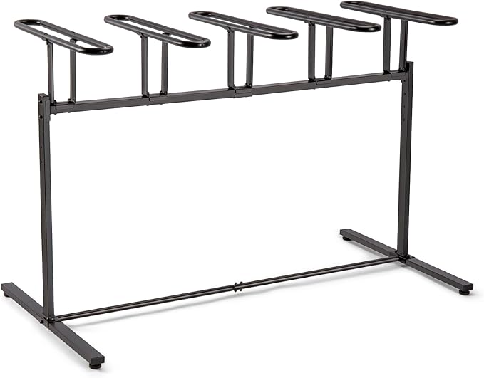CXWXC 3/5 Bikes Stand Rack - Bike Storage Parking Racks Indoor/Outdoor - Bicycle Stand Garage for Parking Mountain Road Hybrid Bike, Fits Wheels up to 2.4" (For 5 Bikes)
