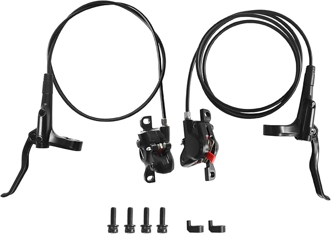 MT200 MTB Hydraulic Disc Brake Set, Left Front 800mm & Right Rear 1550mm, Mountain Bike Brakes Set for Mountain Bike, Road Bike, Fat Bike(2 Piston)