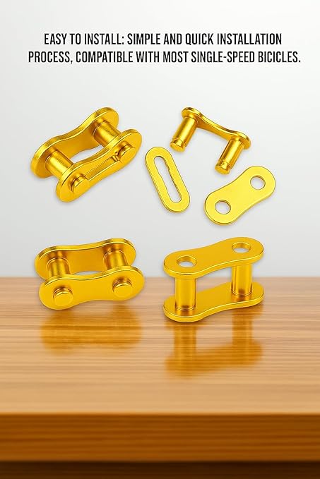 Single Speed Bike Chain | Link Connector Master Link for Bicycle Chain | Bike Chains | Quick Link | Chain Connector | MTB Master Link 1/2X1/8 Suitable with All Single Speed Bike Gold 5 Unit Set.