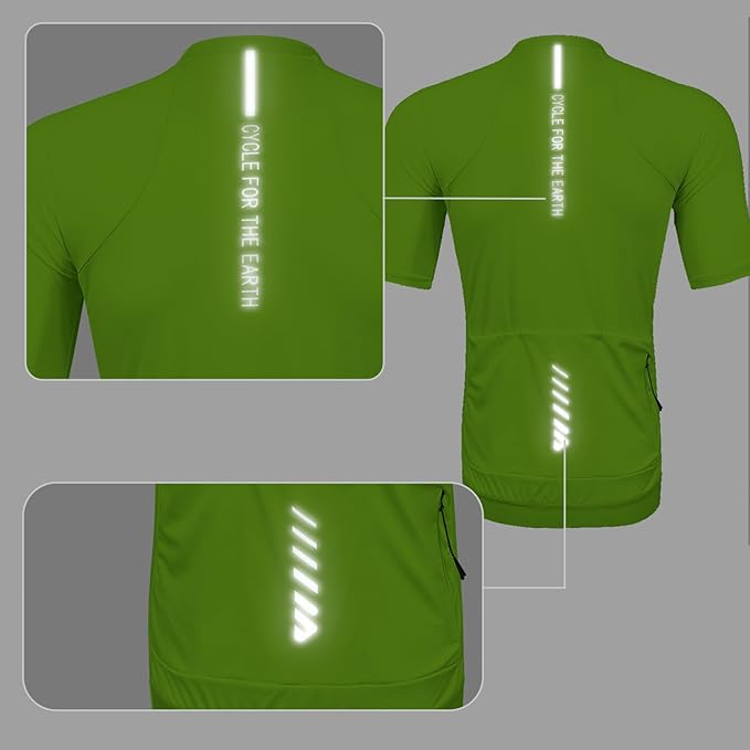 Wulibike Cycling Jersey Men Short Sleeve, Road Bike Shirts 1/4 Zipper with Pockets, Bicycle Clothing Breathable Quick Dry