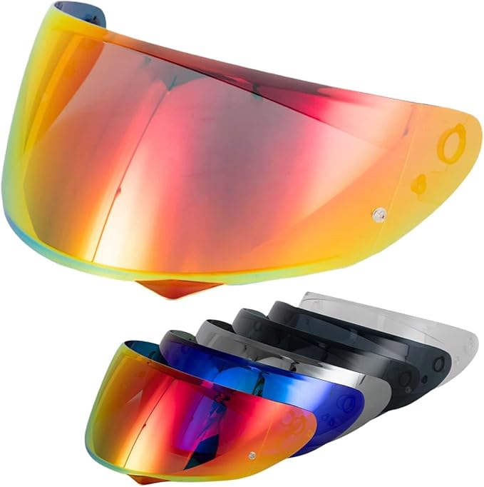 HJ-34P Visor Shield Replacement,HJC C10 Motorcycle Helmet Visor Compatible with HJ-34P HJC C10 UV Protection (Revo Deep Red)