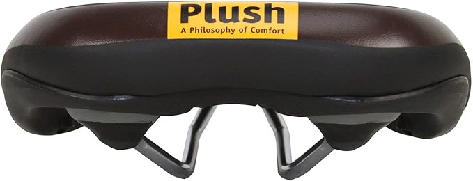 VELO VL-6263 Plush Comfortable Bicycle Seat for Beach Cruiser, Hybrid, Urban, Commuting, City and Comfort Bikes. Black PU Leather and Gel Bike Saddle for Man Women
