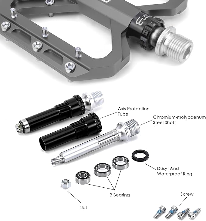 Bike Pedals 9/16" Lightweight Non-Slip Bicycle Platform Pedals - Fits Most Adult Bikes & Mountain Bikes &MTB, Road Bikes and Slip-Resistant Design