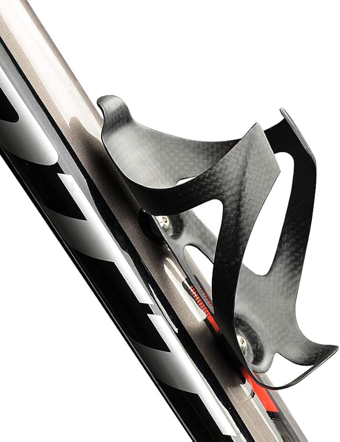 Full Carbon Fiber Bicycle Water Bottle Cages Holder Brackets with Titanium Bolts Pack of 2 (Matt)