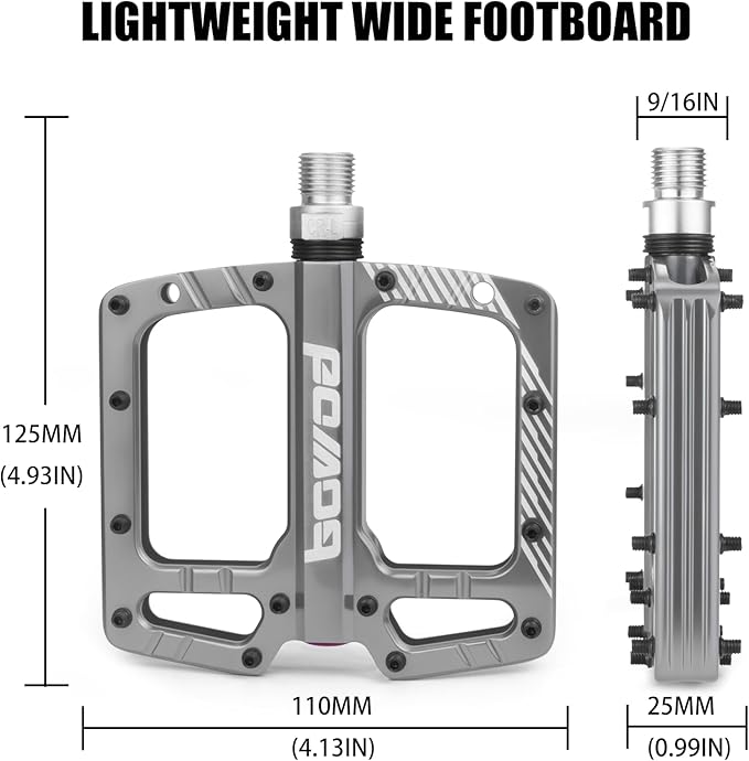 Bike Pedals 9/16" Lightweight Non-Slip Bicycle Platform Pedals - Fits Most Adult Bikes & Mountain Bikes &MTB, Road Bikes and Slip-Resistant Design