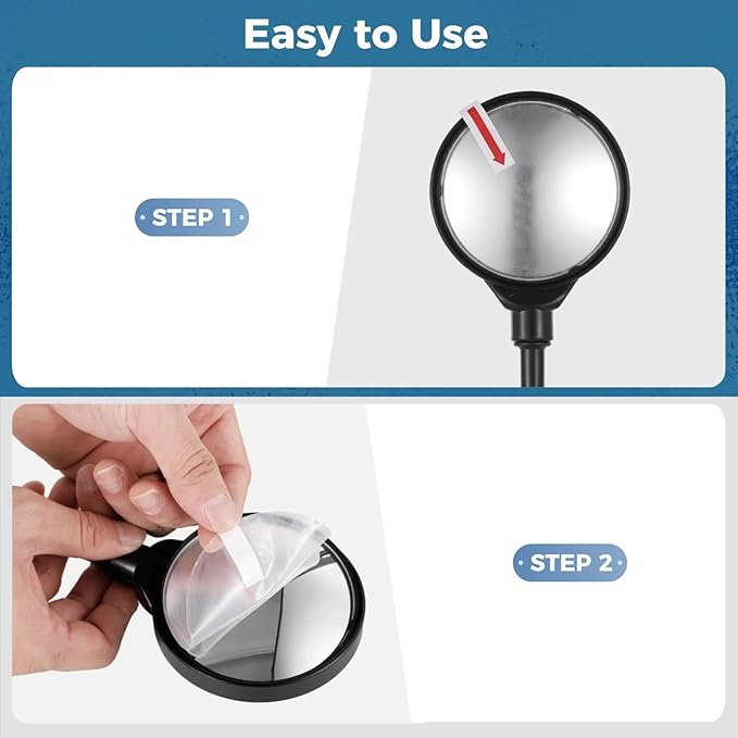 2PCS Bike Mirror Rear View Mirror 360°Rotatable Bicycle Mirrors for Handlebars,Adjustable Handlebar Wide Angle Safety Mirror for Mountain Road Bike E-bike