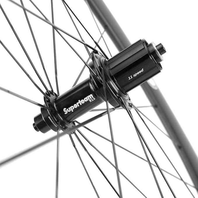 Superteam Carbon Fiber Road Bike Wheels 700C Clincher Wheelset 50mm Matte 23 Width