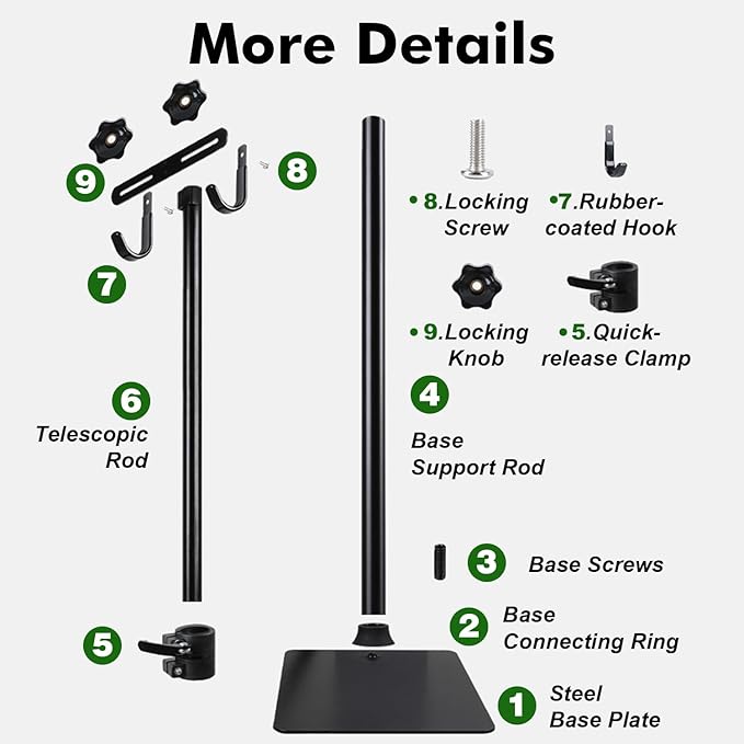 Bike Stand Floor Parking Bike Rack – Foldable Bicycle Stand Storage Holder for MTB & Road Bikes – Fits up to 2.4" Tires – Floor Rack for Indoor Garage