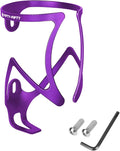 FIFTY-FIFTY Bike Water Bottle Holder, Aluminum Alloy Water Bottle Cage, Lightweight Bicycle Cup Holder Rack with Screws Tool, Universal Bicycle Drink Cage for MTB, Road Bike (Purple)